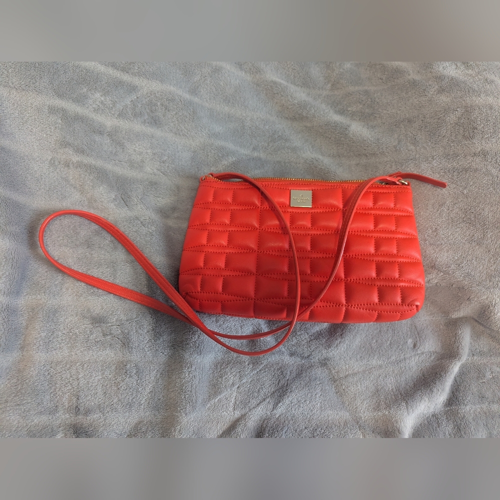 Kate Spade New York Signature Spade Quilted Leather Petra Cross Body Flame